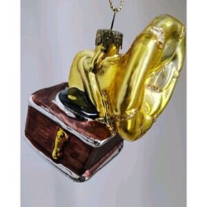 Thomas Pacconi Museum Series Gramophone Phonograph Glass Christmas Ornament